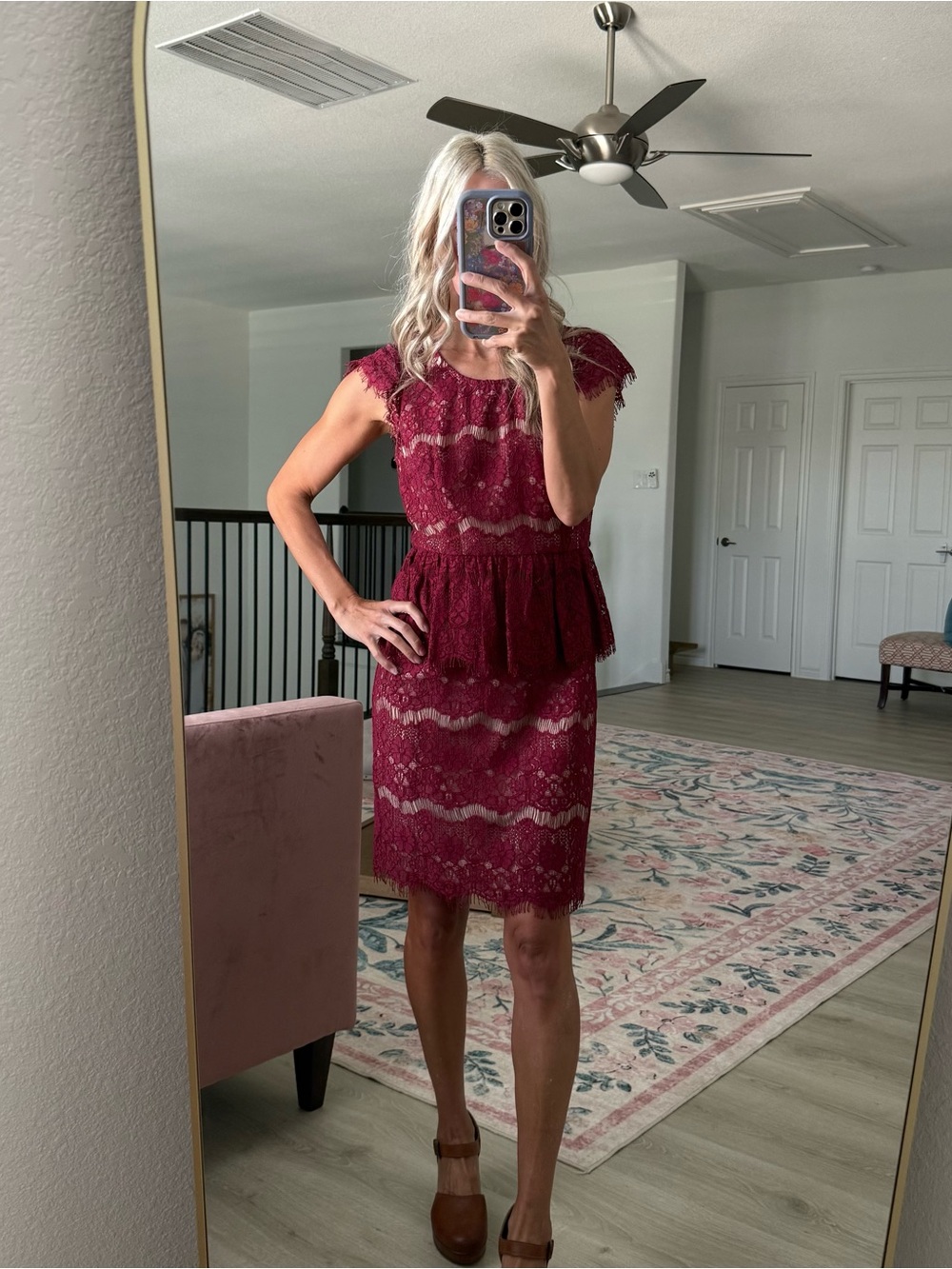 Maeve for Anthropologie lace peplum dress xs